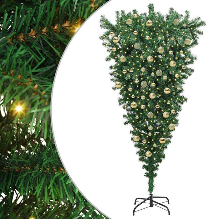 Albero di Natale artificiale preilluminato capovolto con set di palline 3396877