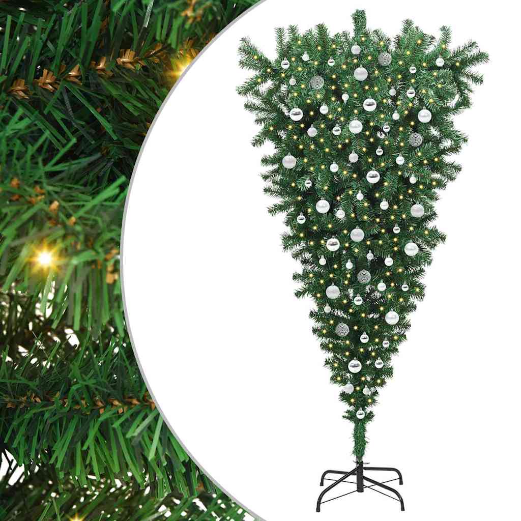 Albero di Natale artificiale pre-illuminato capovolto con set di palline 3396878