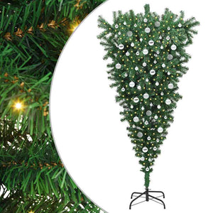 Albero di Natale artificiale pre-illuminato capovolto con set di palline 3396878