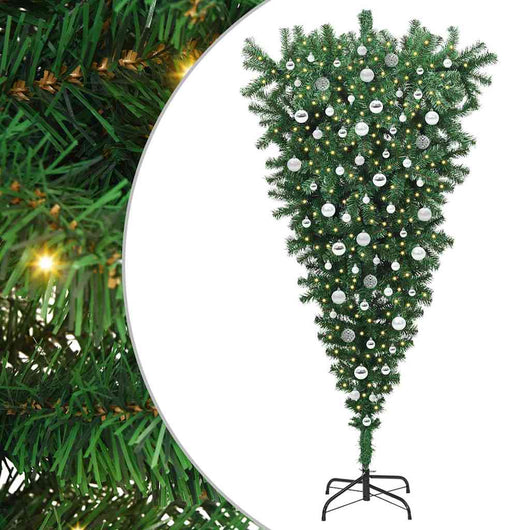 Albero di Natale artificiale pre-illuminato capovolto con set di palline 3396878