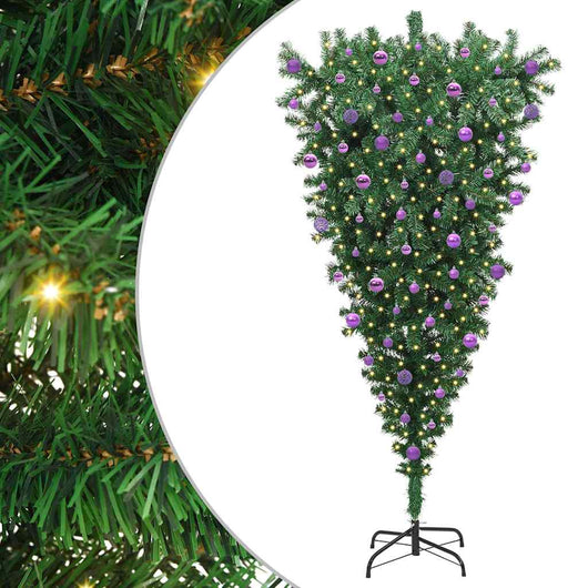 Albero di Natale artificiale pre-illuminato capovolto con set di palline 3396879