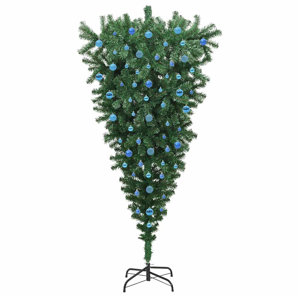 Albero di Natale Artificiale Pre-illuminato Capovolto con Set di Palline 3396880
