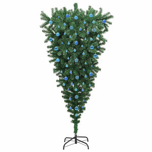 Albero di Natale Artificiale Pre-illuminato Capovolto con Set di Palline 3396880