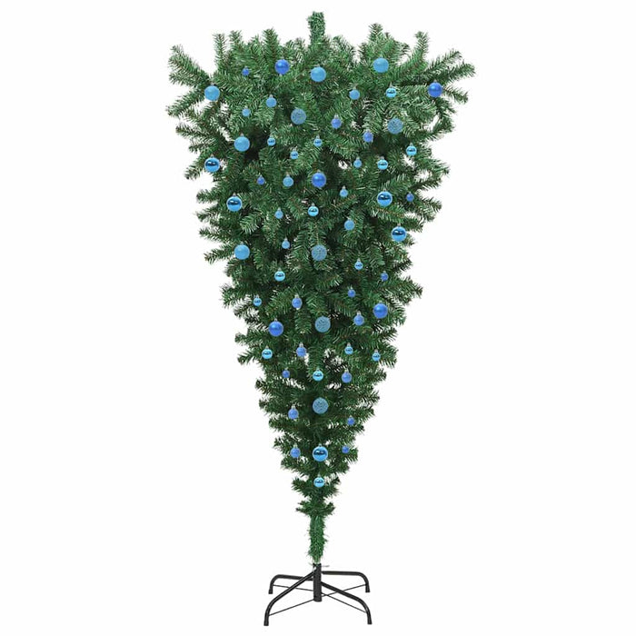 Albero di Natale Artificiale Pre-illuminato Capovolto con Set di Palline 3396880