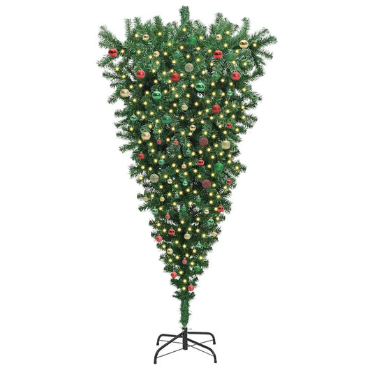 Albero di Natale artificiale pre-illuminato capovolto con set di palle 3396881