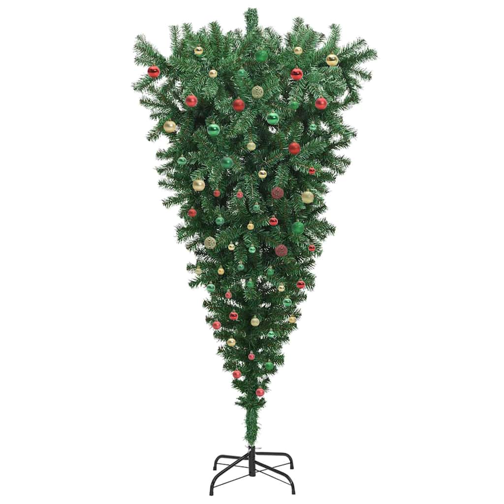 Albero di Natale artificiale pre-illuminato capovolto con set di palle 3396881