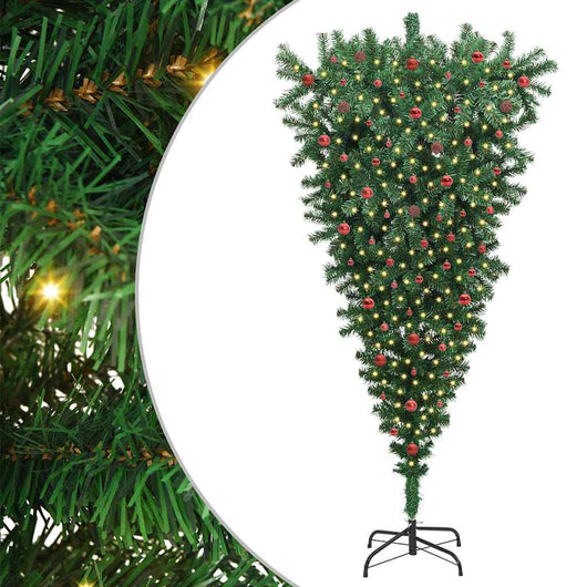 Albero di Natale artificiale pre-illuminato capovolto con set di palline 3396882