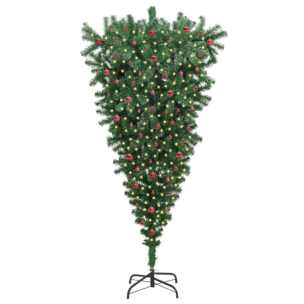 Albero di Natale artificiale pre-illuminato capovolto con set di palline 3396882