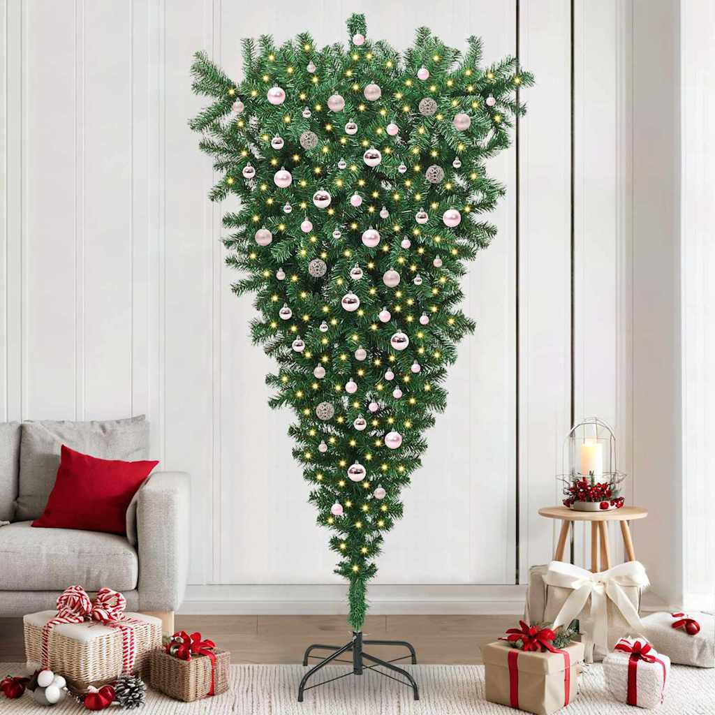 Albero di Natale artificiale rovesciato pre-illuminato con set di palline 3396884