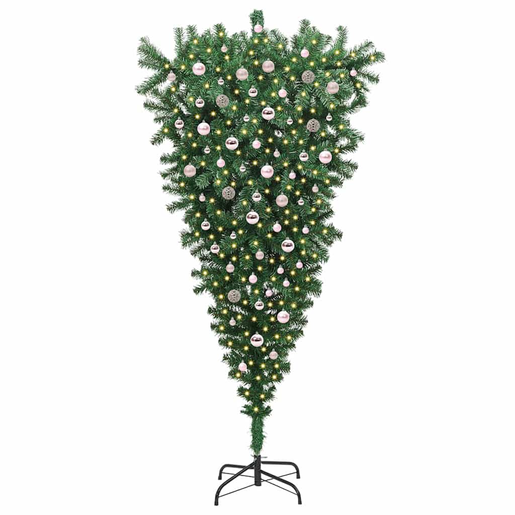 Albero di Natale artificiale rovesciato pre-illuminato con set di palline 3396884