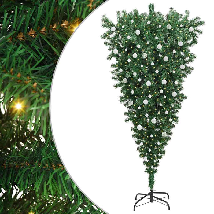 Albero di Natale artificiale pre-illuminato a testa in giù con set di palline 3396885