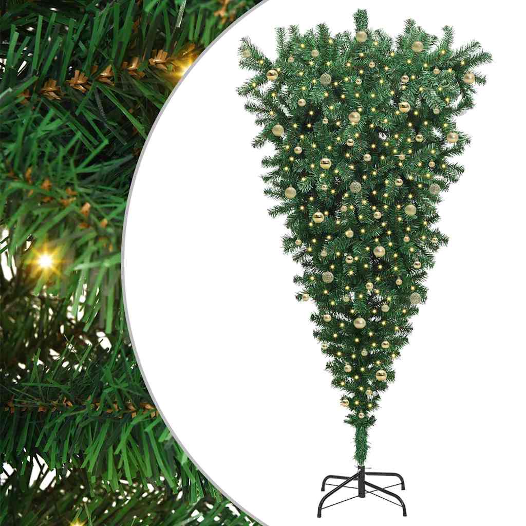 Albero di Natale artificiale pre-illuminato capovolto con set di palline 3396886