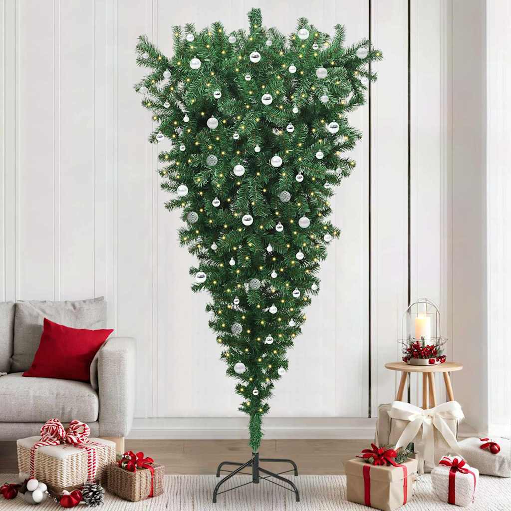 Albero di Natale artificiale preilluminato capovolto con set di palline 3396887