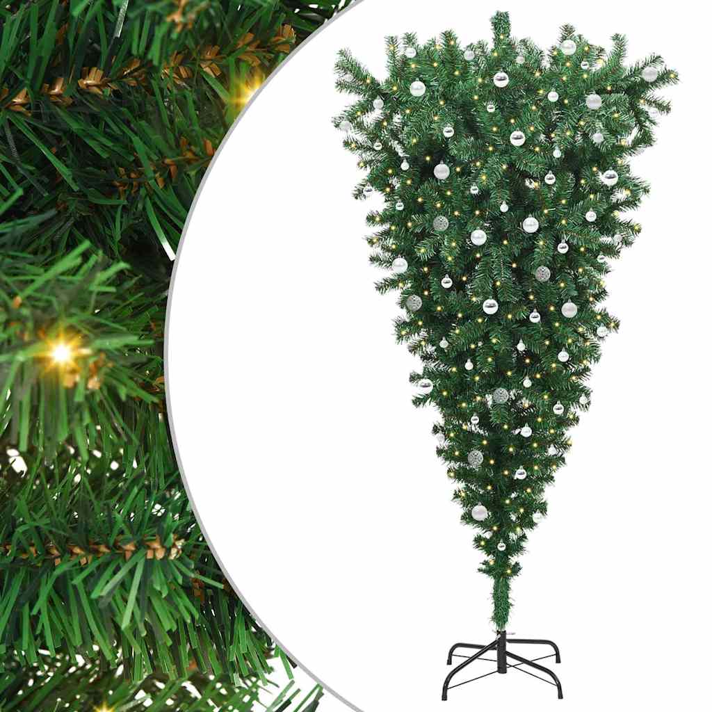 Albero di Natale artificiale preilluminato capovolto con set di palline 3396887