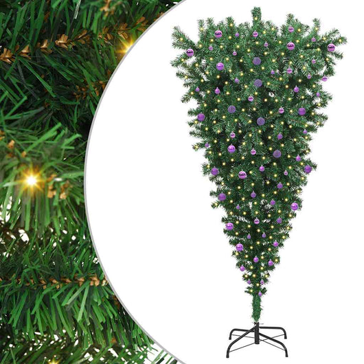 Albero di Natale artificiale preilluminato capovolto con set di palline 3396888