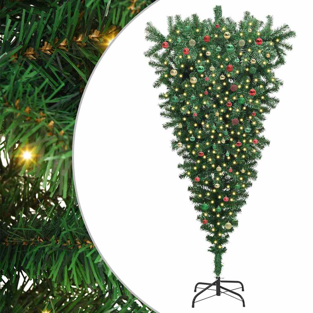 Albero di Natale artificiale preilluminato rovesciato con set di palle 3396890
