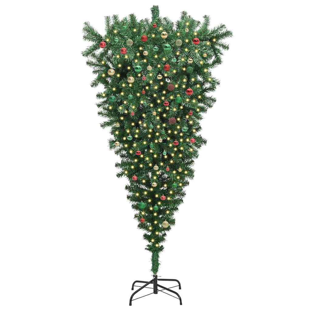 Albero di Natale artificiale preilluminato rovesciato con set di palle 3396890