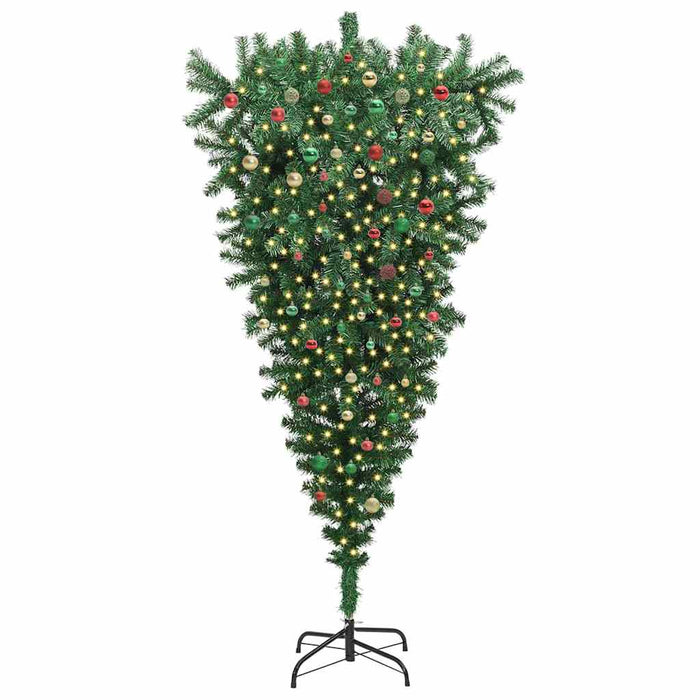 Albero di Natale artificiale preilluminato rovesciato con set di palle 3396890