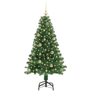 Albero di Natale Artificiale-Albero Natalizio con 150 LED Verde 150 cm 964573
