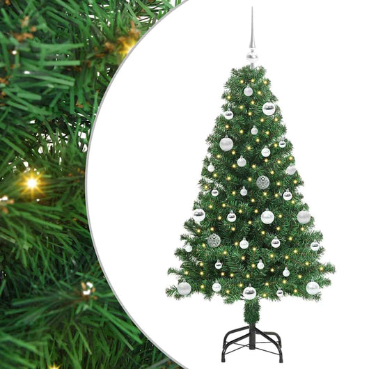 Albero di Natale Artificiale-Albero Natalizio con 150 LED Verde 150 cm 379301