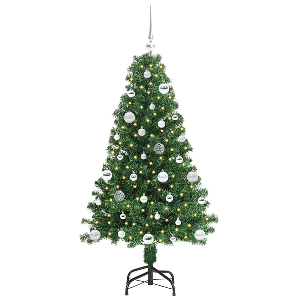 Albero di Natale Artificiale-Albero Natalizio con 150 LED Verde 150 cm 379301