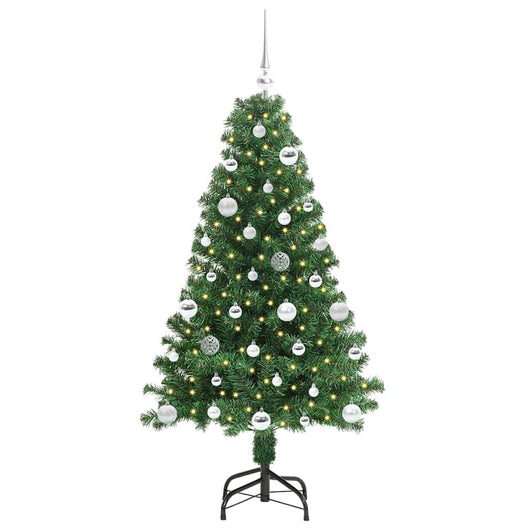 Albero di Natale Artificiale-Albero Natalizio con 150 LED Verde 150 cm 379301