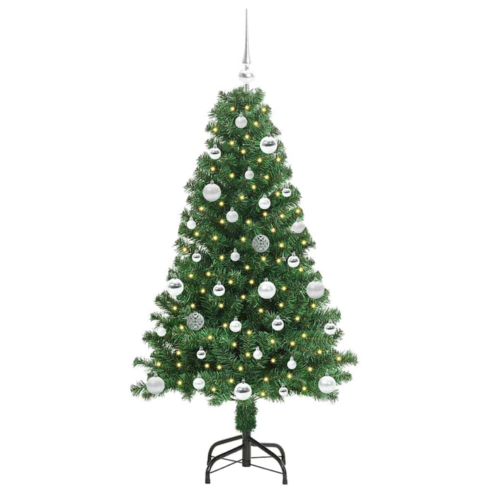 Albero di Natale Artificiale-Albero Natalizio con 150 LED Verde 150 cm 379301
