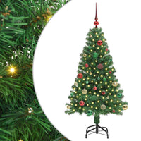 Albero di Natale Artificiale-Albero Natalizio con 150 LED Verde 150 cm 369163