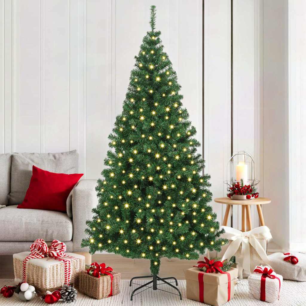 Albero di Natale artificiale con 300 LED Verde 180 cm 3396909