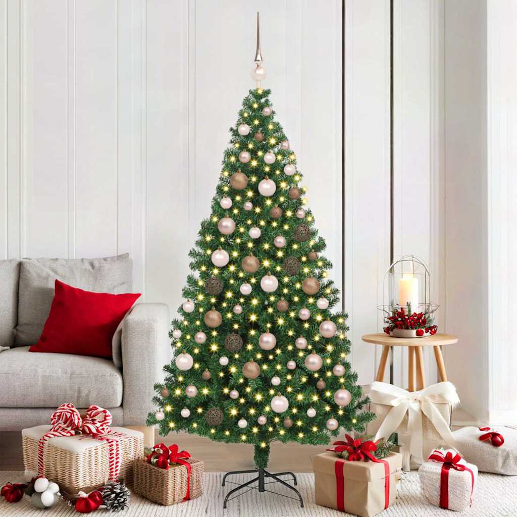 Albero di Natale artificiale con 300 LED Verde 180 cm 3396911