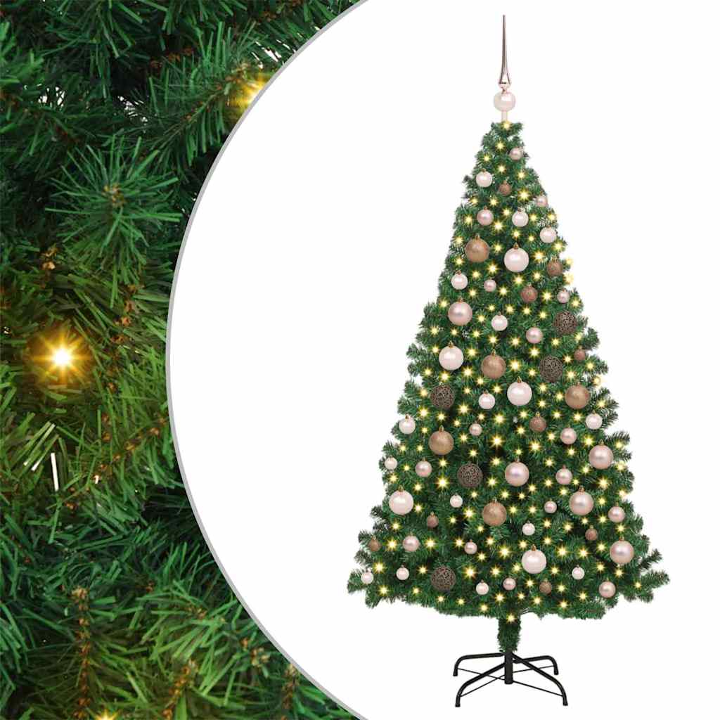 Albero di Natale artificiale con 300 LED Verde 180 cm 3396911
