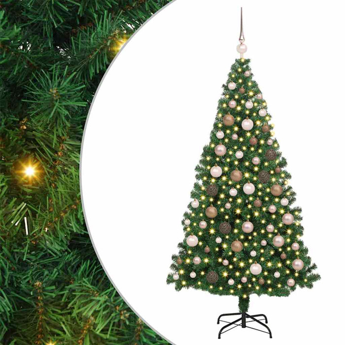 Albero di Natale artificiale con 300 LED Verde 180 cm 3396911