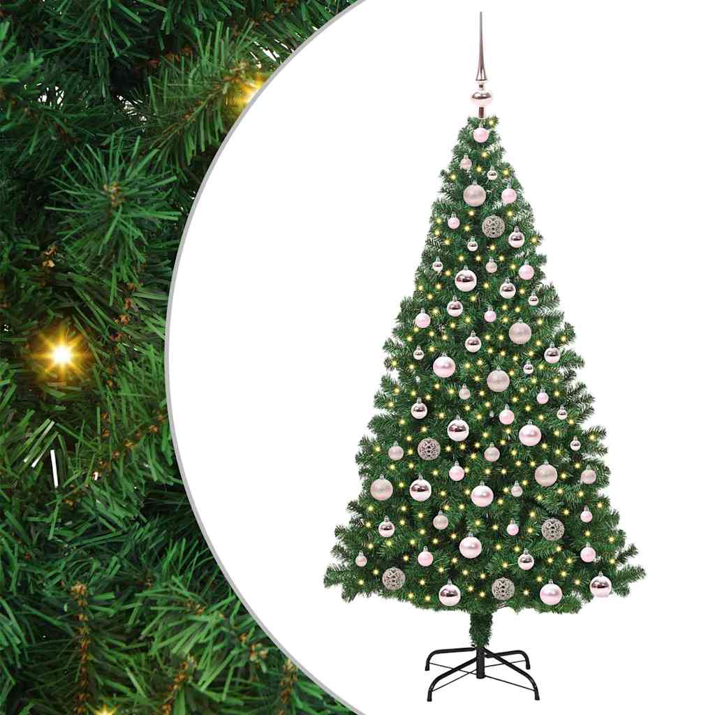 Albero di Natale artificiale con 300 LED Verde 180 cm 3396915