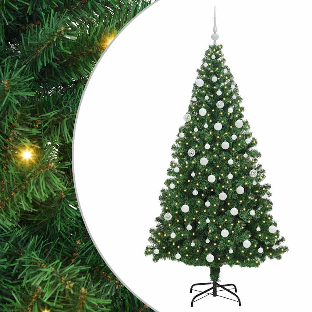 Albero di Natale artificiale con 300 LED Verde 180 cm 3396916
