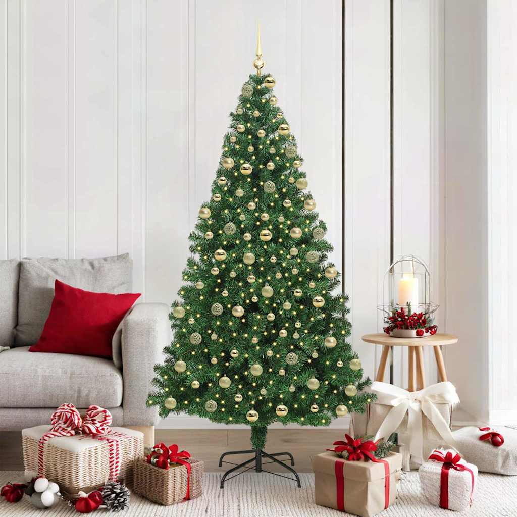 Albero di Natale artificiale con 300 LED Verde 180 cm 3396917