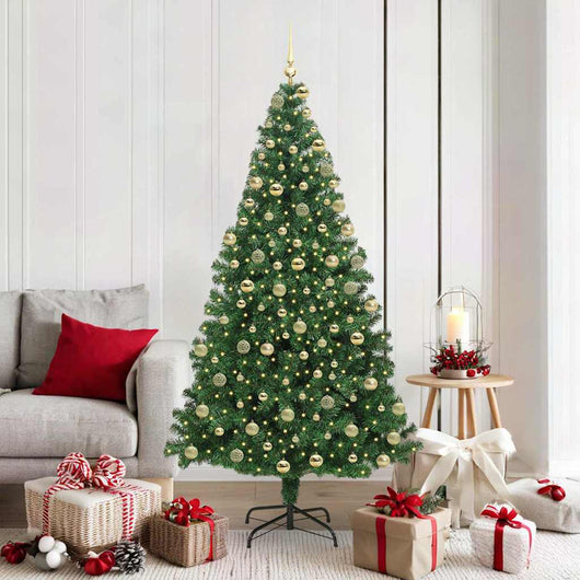 Albero di Natale artificiale con 300 LED Verde 180 cm 3396917