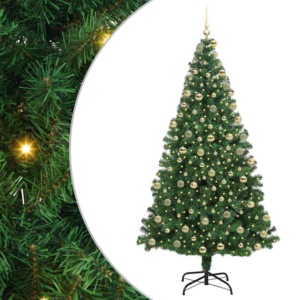 Albero di Natale artificiale con 300 LED Verde 180 cm 3396917