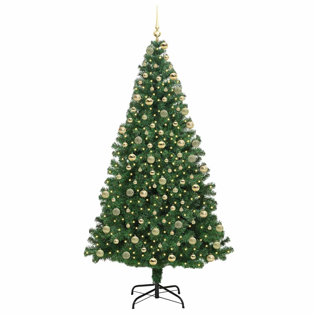 Albero di Natale artificiale con 300 LED Verde 180 cm 3396917