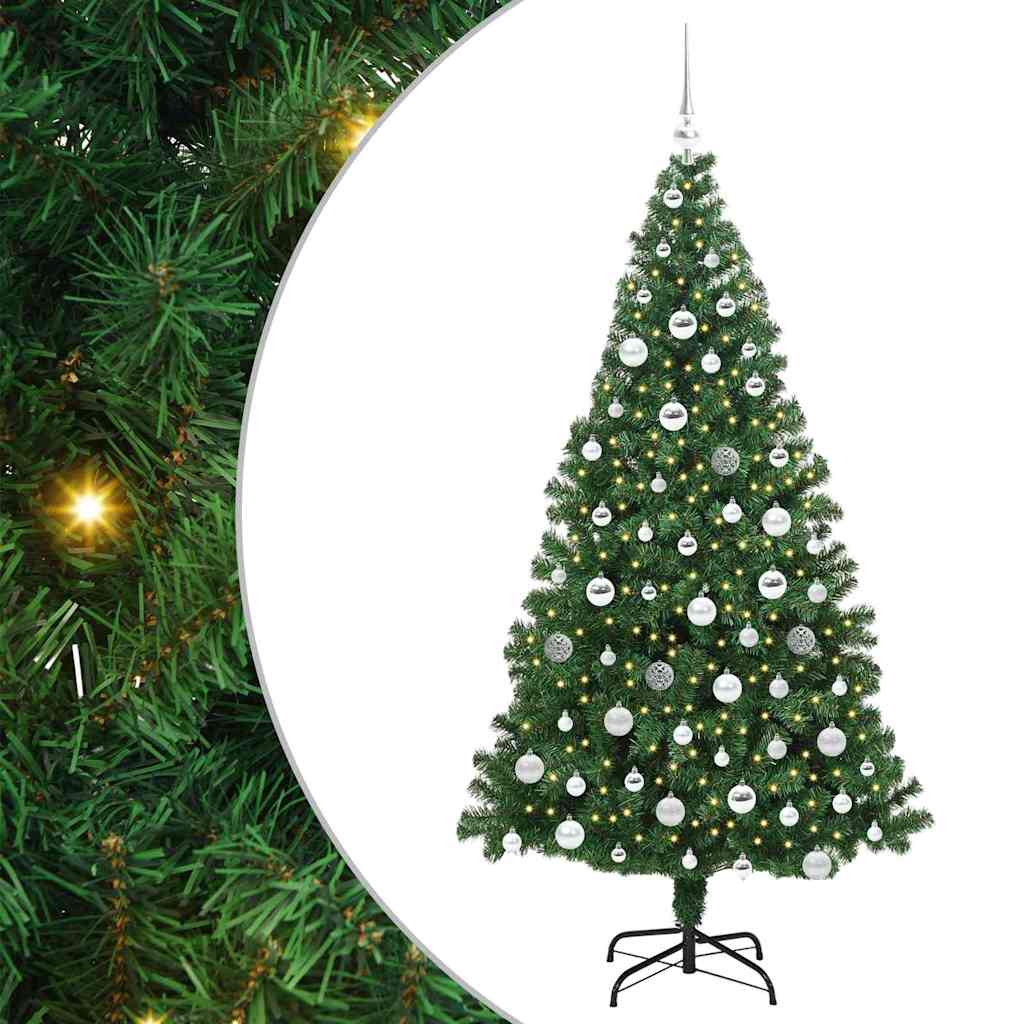 Albero di Natale artificiale con 300 LED Verde 180 cm 3396918