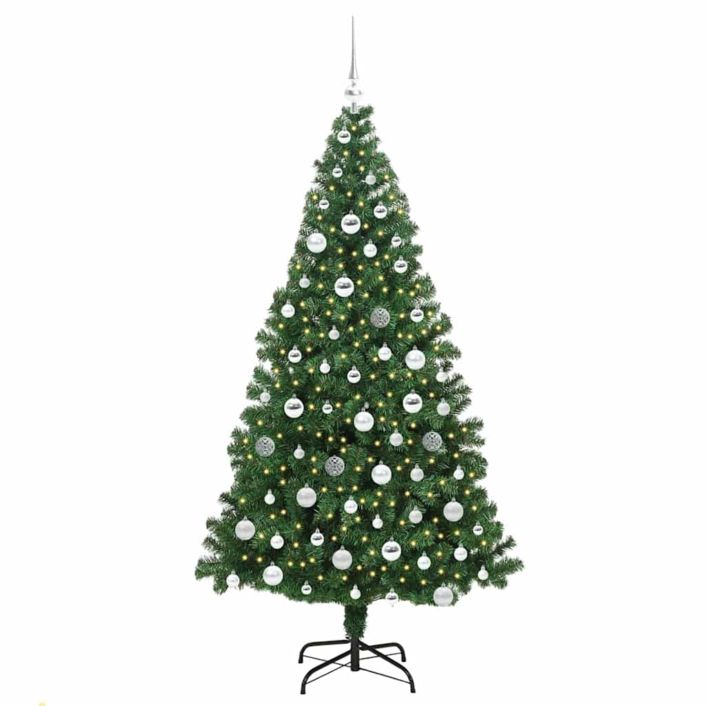 Albero di Natale artificiale con 300 LED Verde 180 cm 3396918