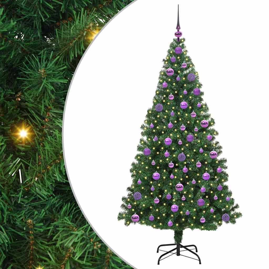 Albero di Natale artificiale con 300 LED Verde 180 cm 3396919