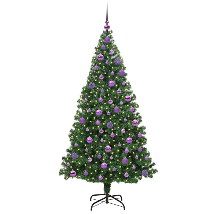 Albero di Natale artificiale con 300 LED Verde 180 cm 3396919