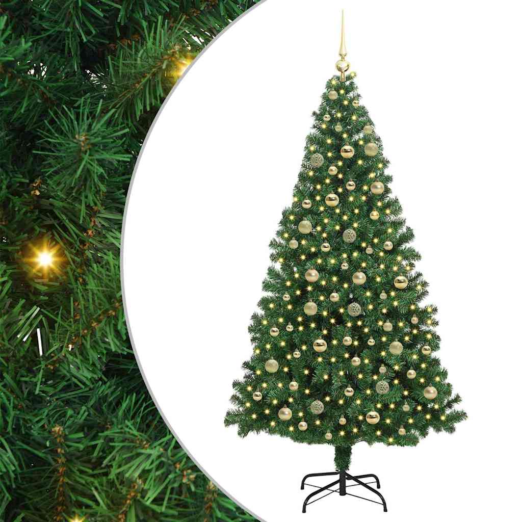 Albero di Natale artificiale con 300 LED Verde 210 cm 3396926