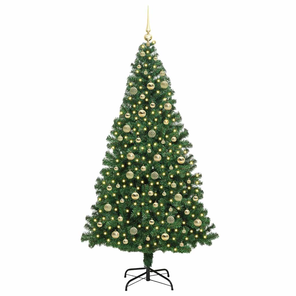 Albero di Natale artificiale con 300 LED Verde 210 cm 3396926
