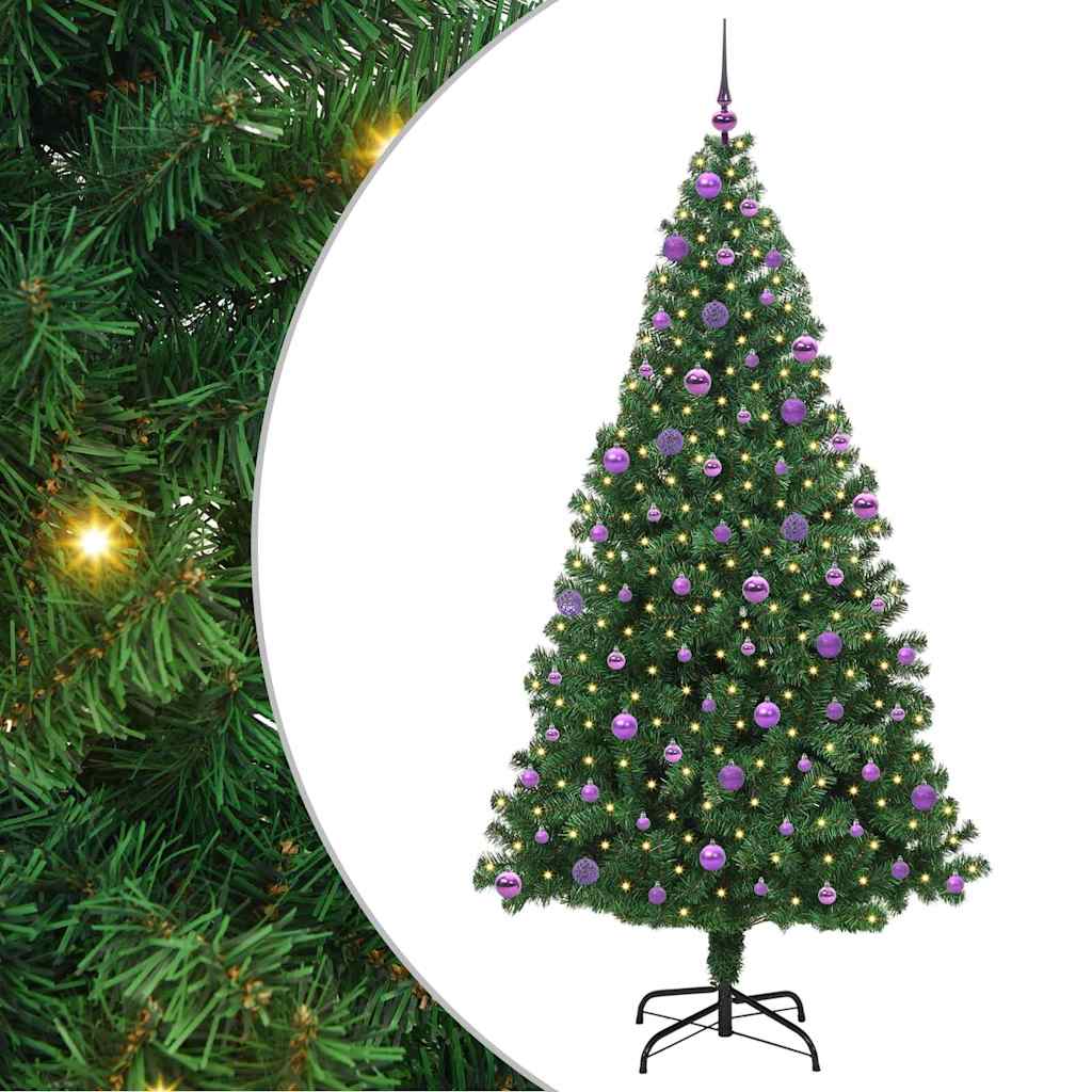 Albero di Natale artificiale con 300 LED Verde 210 cm 3396928