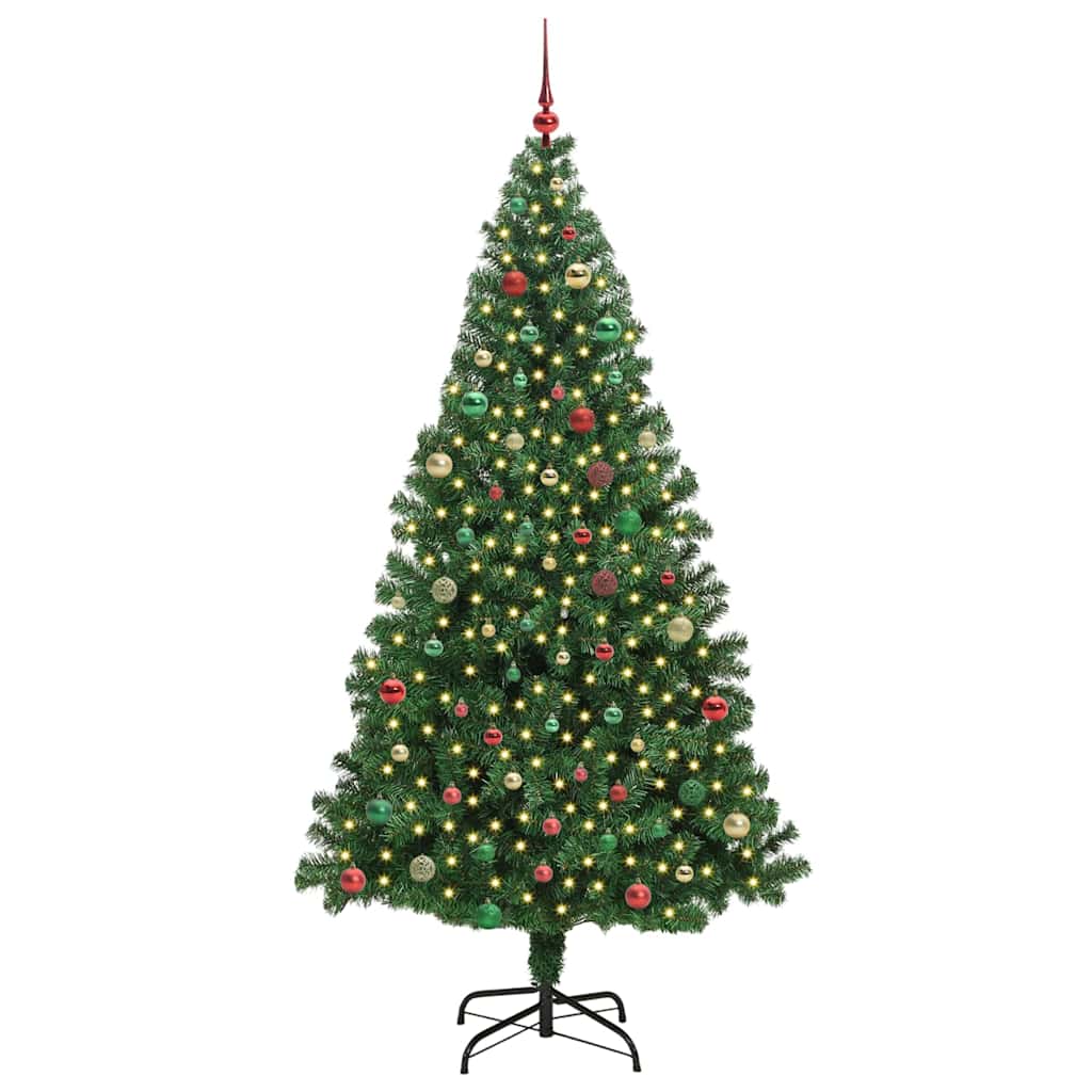Albero di Natale artificiale con 300 LED Verde 210 cm 3396930