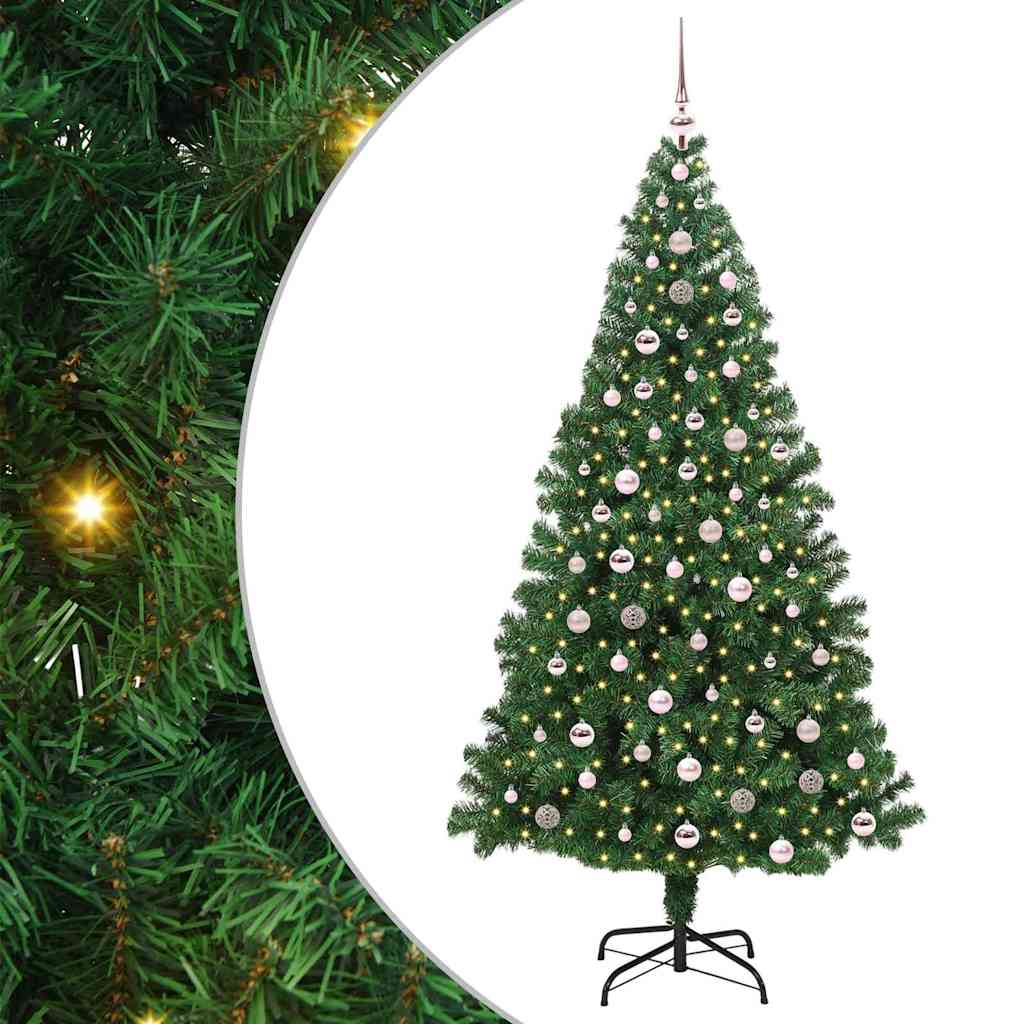 Albero di Natale Artificiale-Albero Natalizio con 300 LED Verde 240 cm 353400