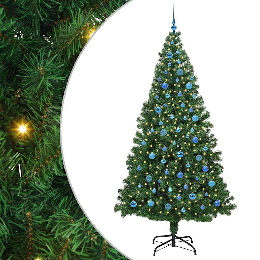 Albero di Natale Artificiale-Albero Natalizio con 300 LED Verde 240 cm 838218