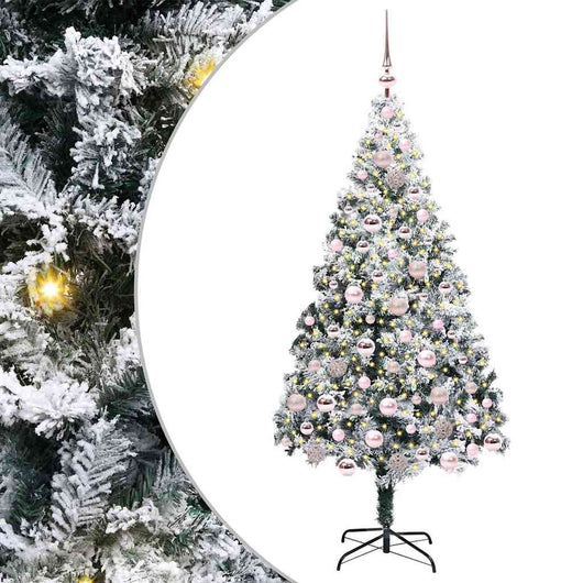 Albero di Natale Artificiale-Albero Natalizio con 300 LED Bianco 180 cm 843416
