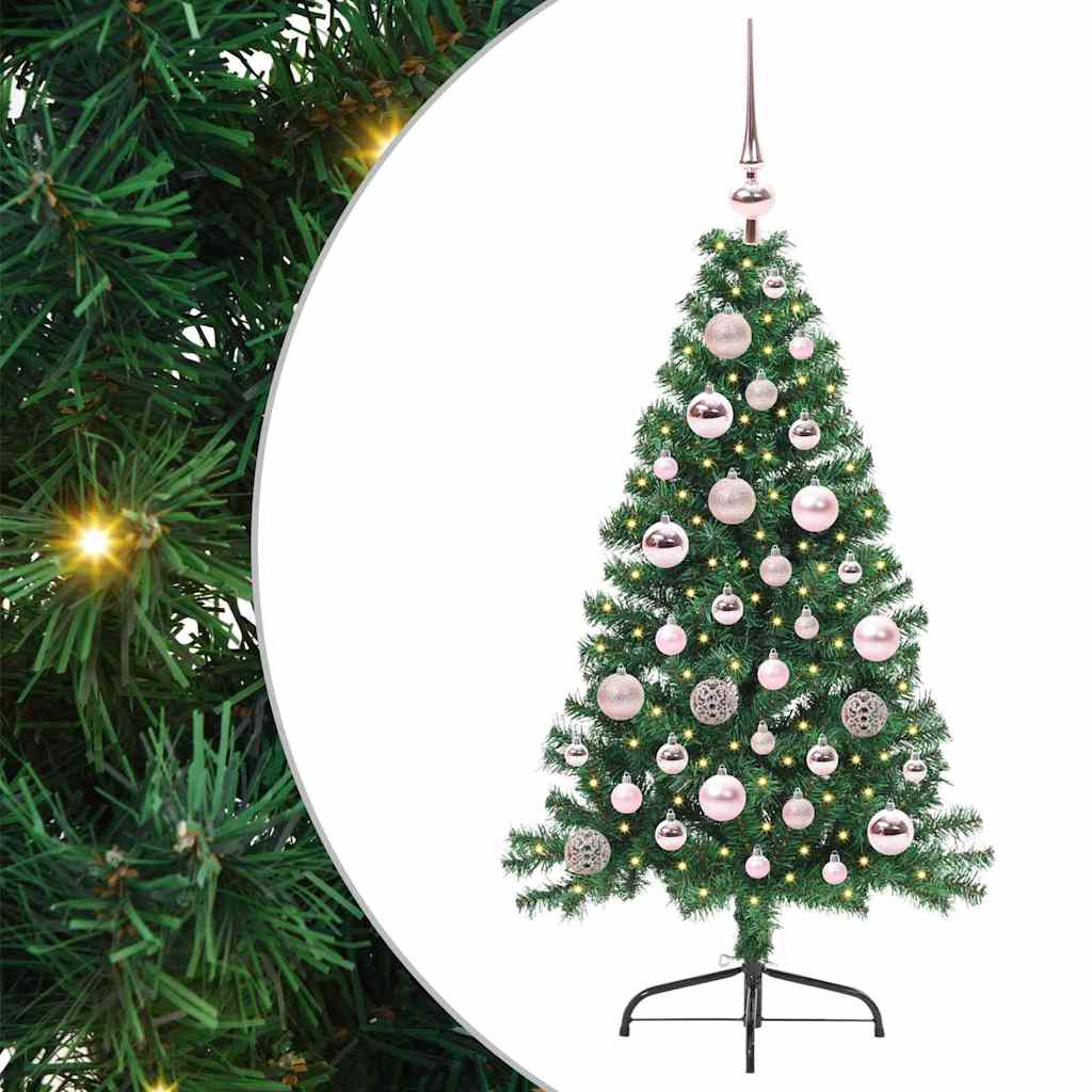 Albero di Natale Artificiale-Albero Natalizio con luci integrate Verde 120 cm 882998